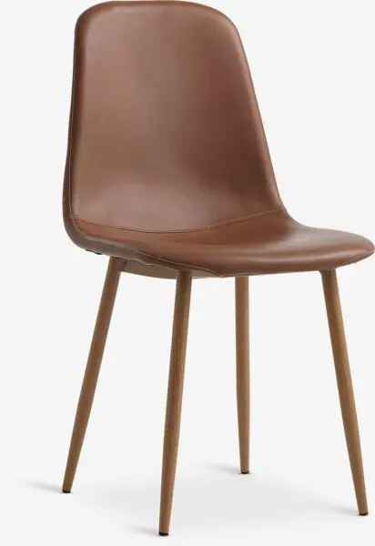 Spisestol JONSTRUP konjakk imitert skinn/natur eik
