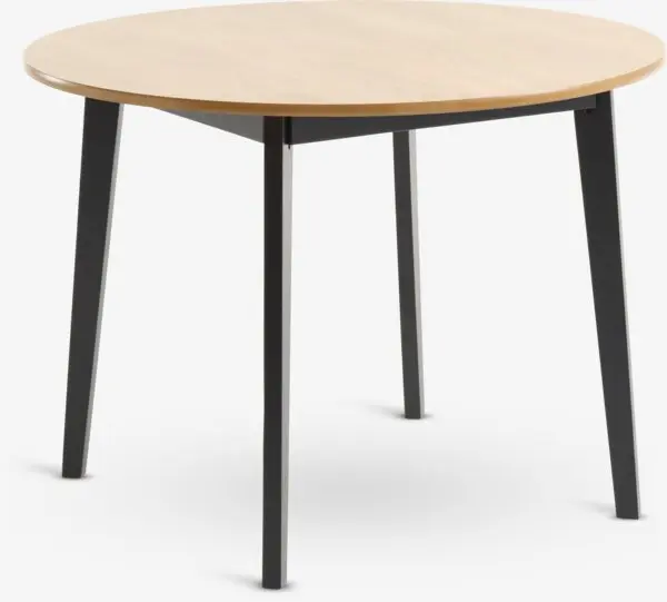 Spisebord JEGIND Ø105 natur eik/svart