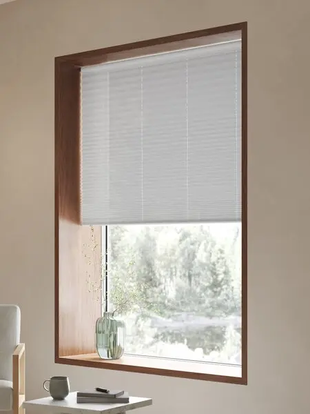 Plisségardin ENDELAVE 90x210cm hvit trådløs