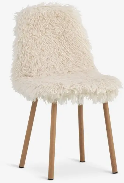 Spisestol JONSTRUP teddy offwhite stoff/eikefarget