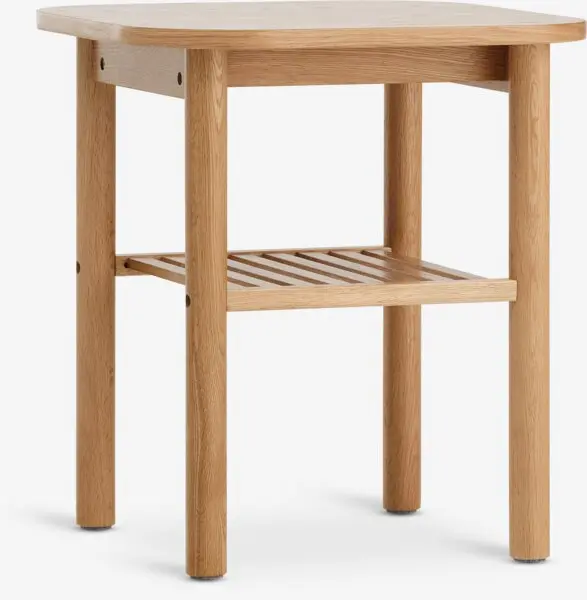 Hjørnebord LYNGVIG 45x45 1 hylle natur eik