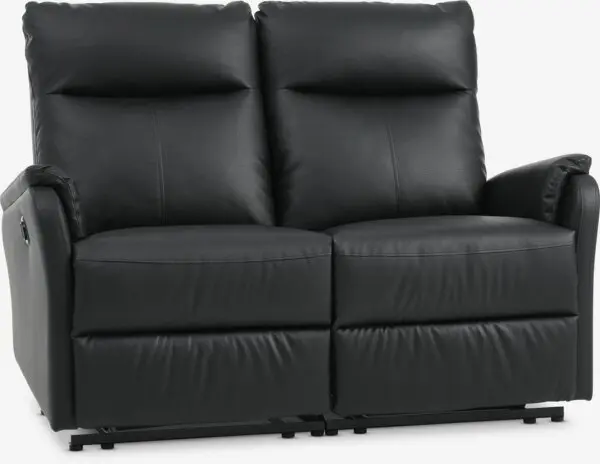 Sofa ABILDSKOV 2-seter elektrisk svart imitert skinn