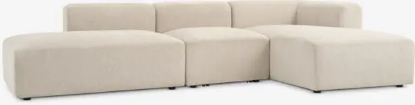 Modulsofa SKEJBY 3-seter sjese/åpen ende beige stoff