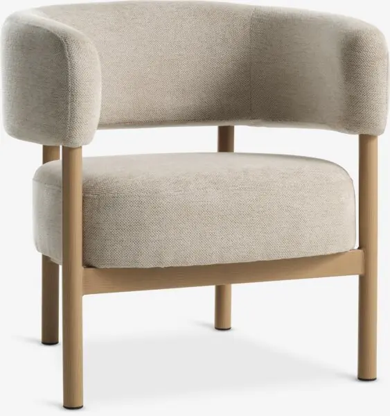 Lenestol DALSTRUP beige stoff/natur eikefarget