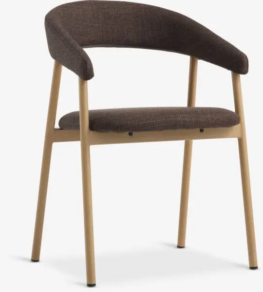 Spisestol EJSING mørk brun stoff/natur eikefarget