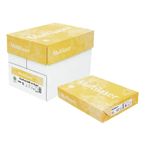 MultiLaser, A4, 80g, uten hull, 5x500/fp