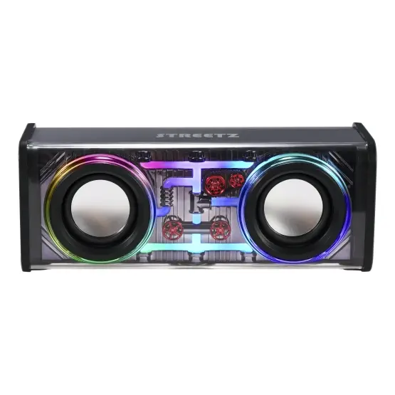 Streetz Transparent Bluetooth-høyttaler med TWS og LED, 10W