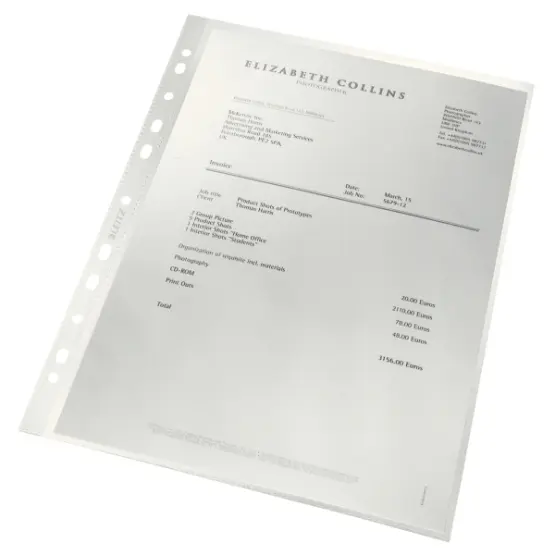 Plastmappe Leitz Recycle A4 klar preget 100 stk