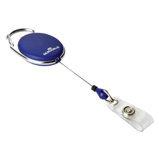 DURABLE Uttrekkbar jojo i oval form med trykknappfeste for navneskilt, passholdere osv.