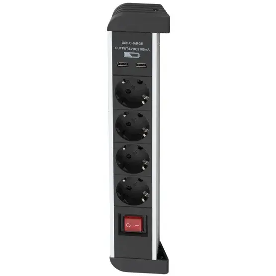Airam 4-veis grenuttak + 2 USB