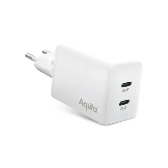 Aqiila Chargebird W45 vegglader GaN 45W hvit