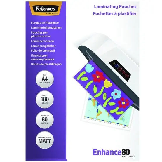 Lamineringslommer A4 80 mic. 100/fp, Matt