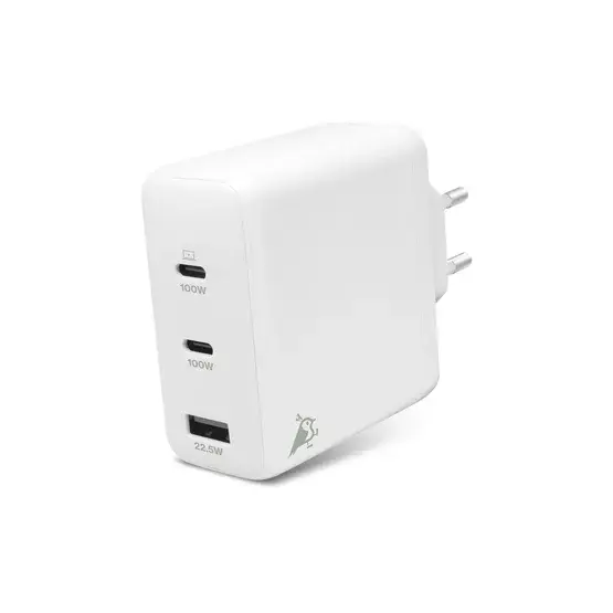 Aqiila Chargebird W120 vegglader GaN 120W hvit