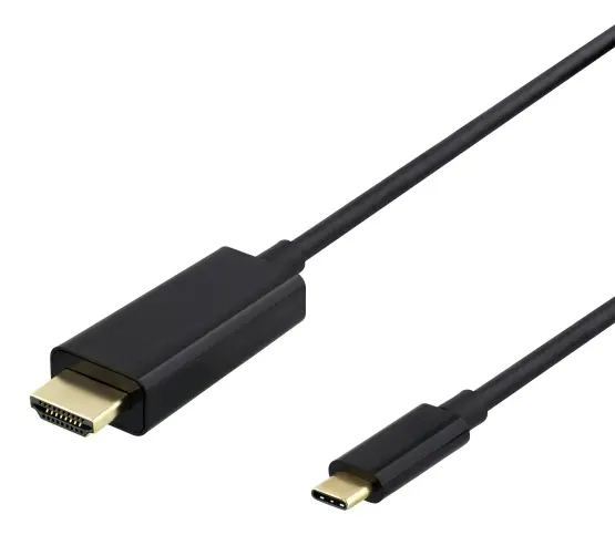 DELTACO USB-C til HDMI-kabel, 4K 60Hz, 2m, svart