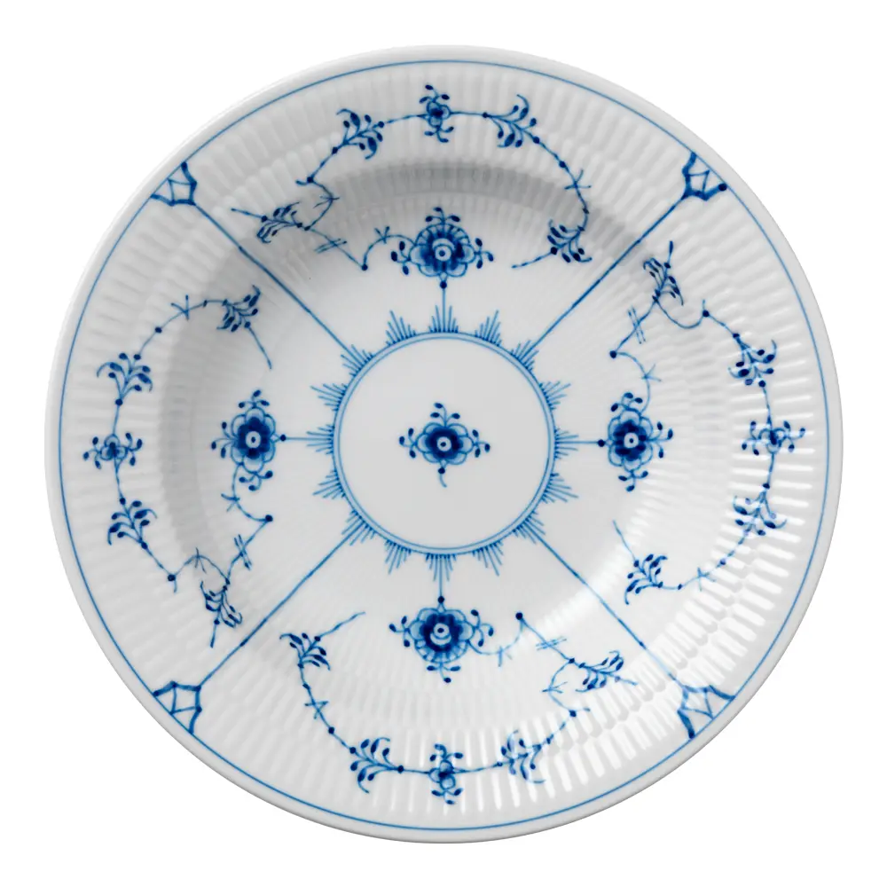 Royal Copenhagen Musselmalt Riflet dyp tallerken 21 cm