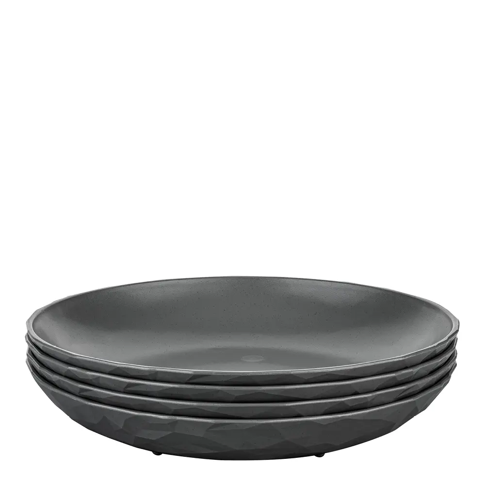 Koziol Club dyp tallerken 22 cm 4 stk mørkgrå