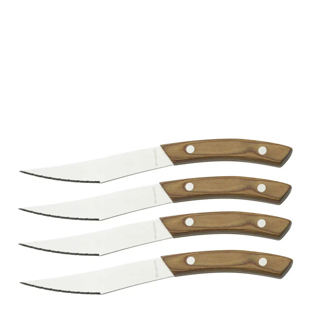 Legnoart Napoli pizza-/grillkniv 4 stk stål med lyst håndtak