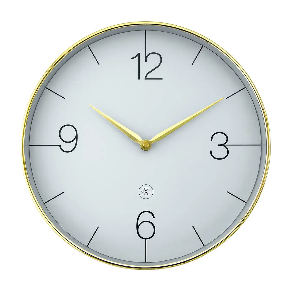 NeXtime Finesse nXt veggklokke 30,5 cm gull/grå