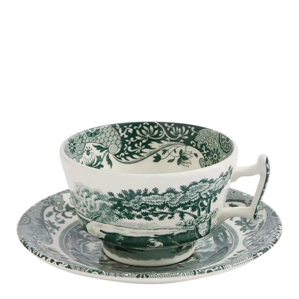 Spode Heritage Green Italian tekopp med skål 20 cl