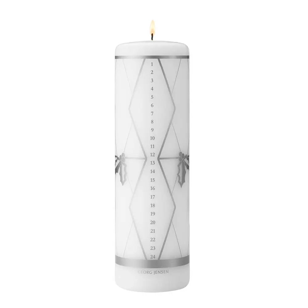 Georg Jensen 2026 kalenderlys 20 cm sølvtrykk