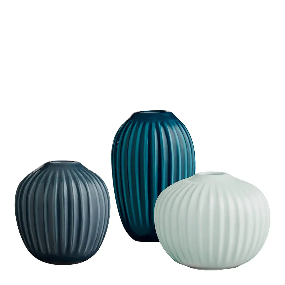 Kähler Hammershøi vase miniatyr 3 stk grønn
