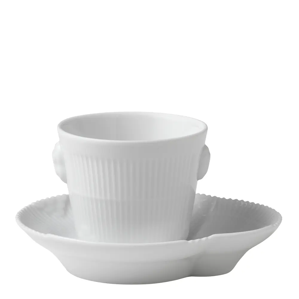 Royal Copenhagen White Elements espressokopp med fat 9 cl