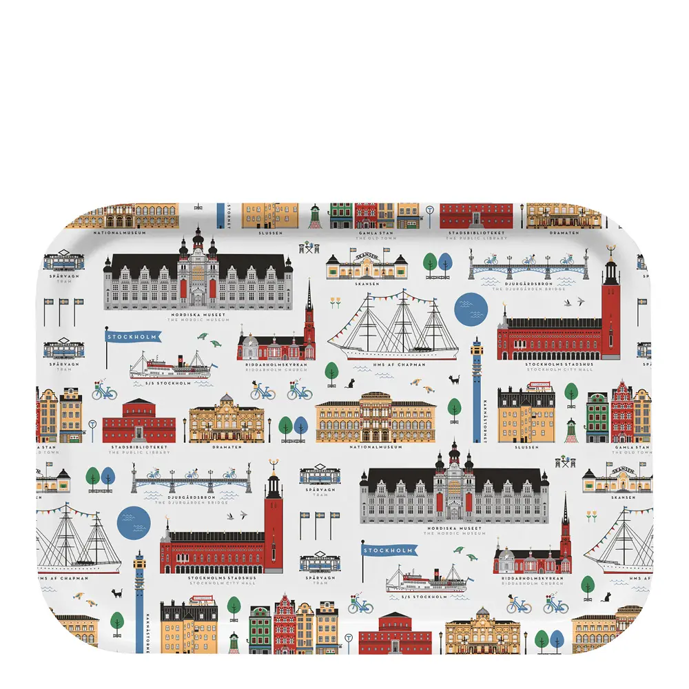 Citronelles Stockholm City brett 27x20 cm multi