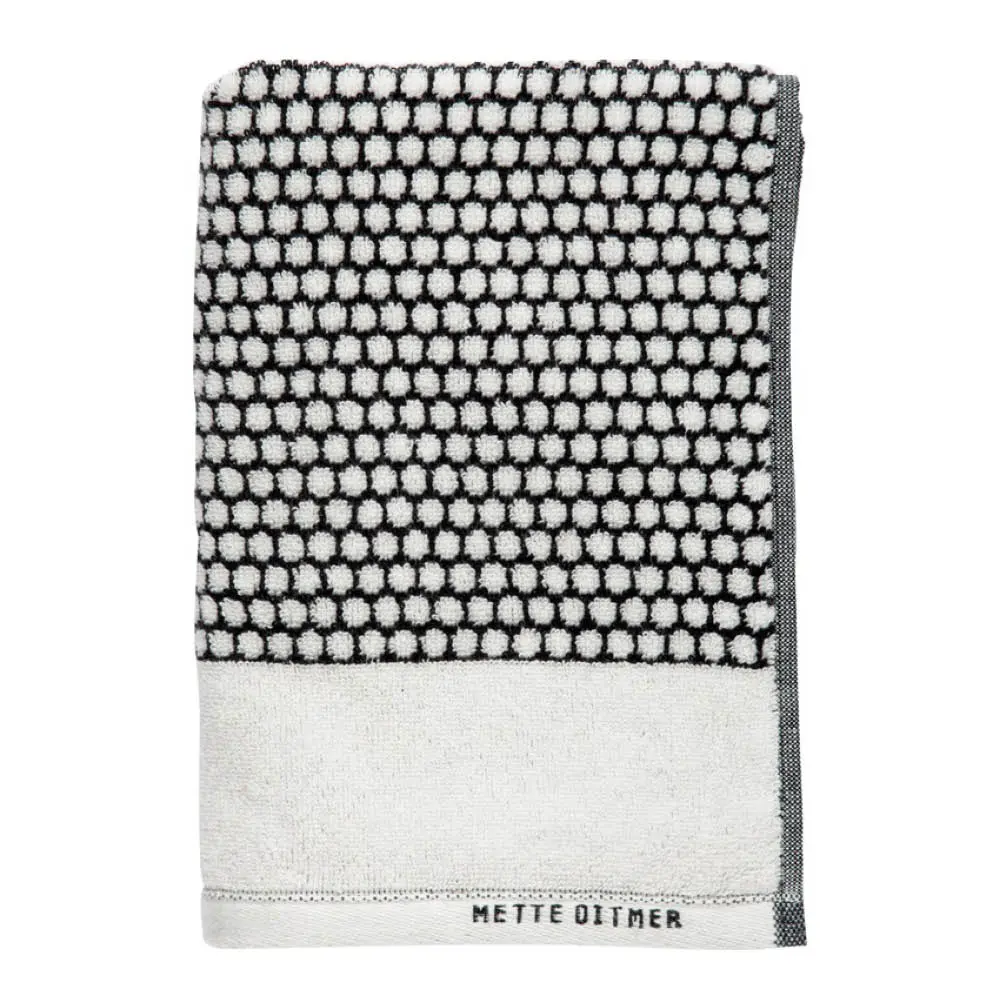 Mette Ditmer Grid håndhåndkle 60x38 cm 2 stk svart/offwhite