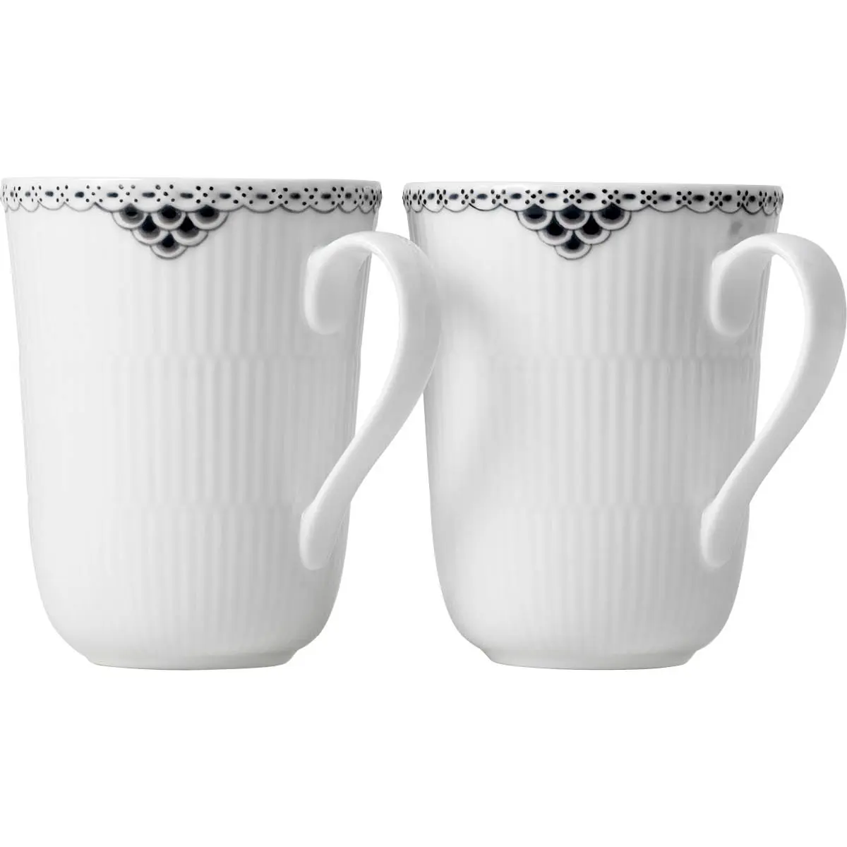 Royal Copenhagen Sort Riflet Blonde krus 36 cl 2stk
