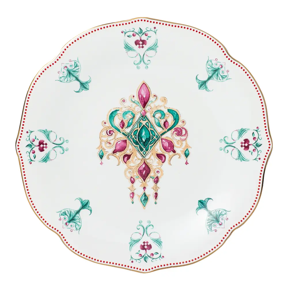 Magnor Lucia tallerken 28 cm hvit/rød/grønn