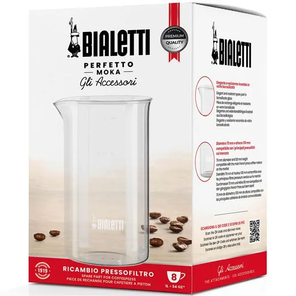 Bialetti Reserveglass til presskanne 1L klar