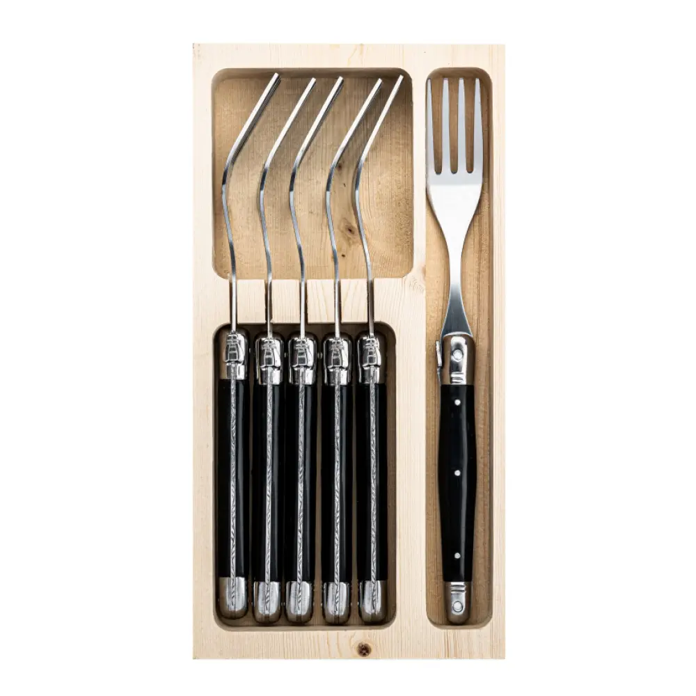 Laguiole Style de Vie Gaffler 6 stk svart