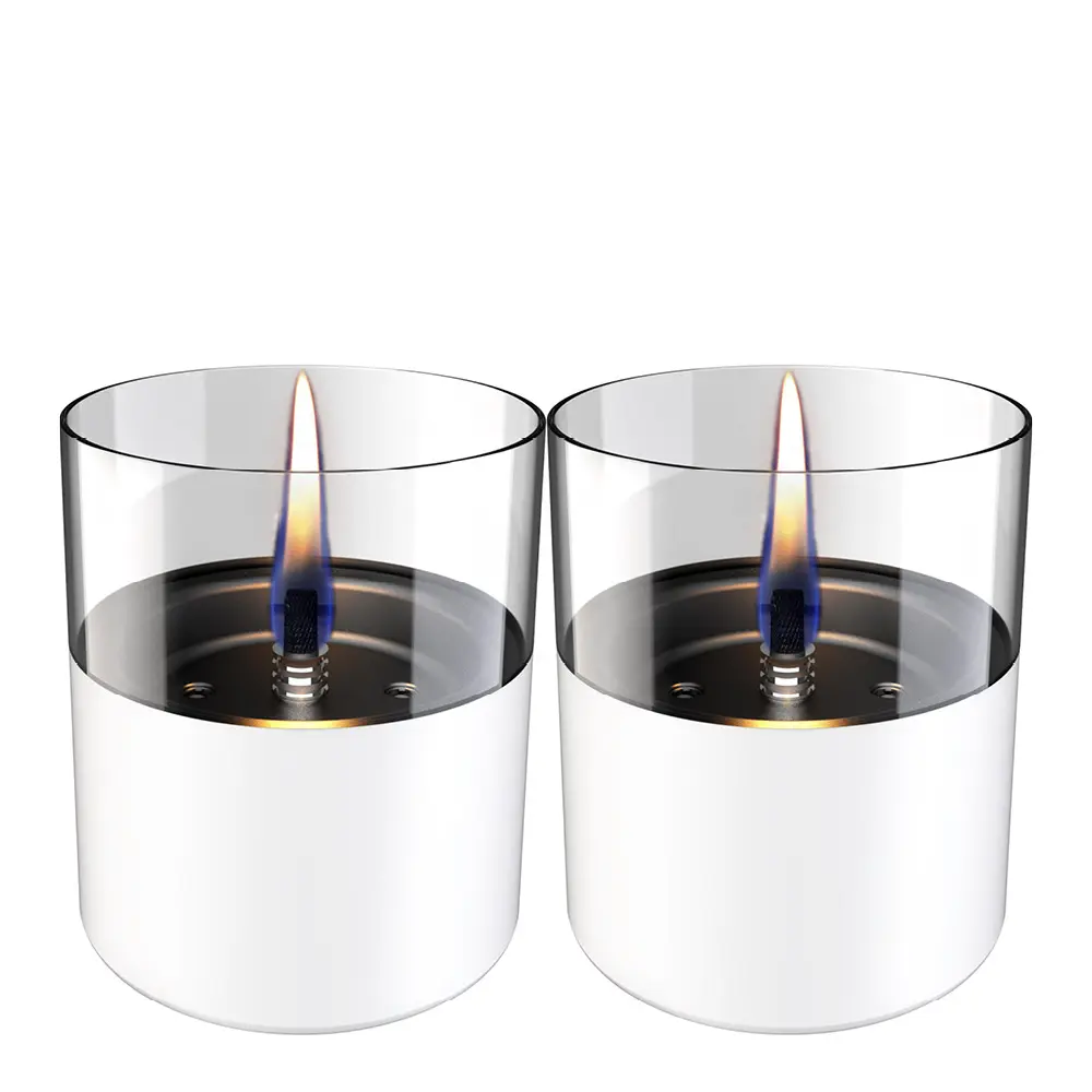 Tenderflame Lilly bordlykt 10 cm 2 stk hvit