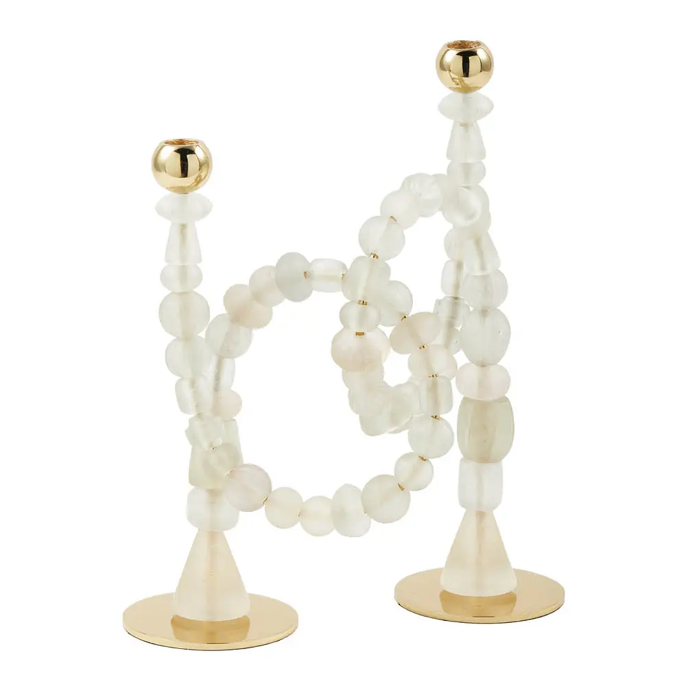 Pols Potten Beads lysestake 38 cm hvit