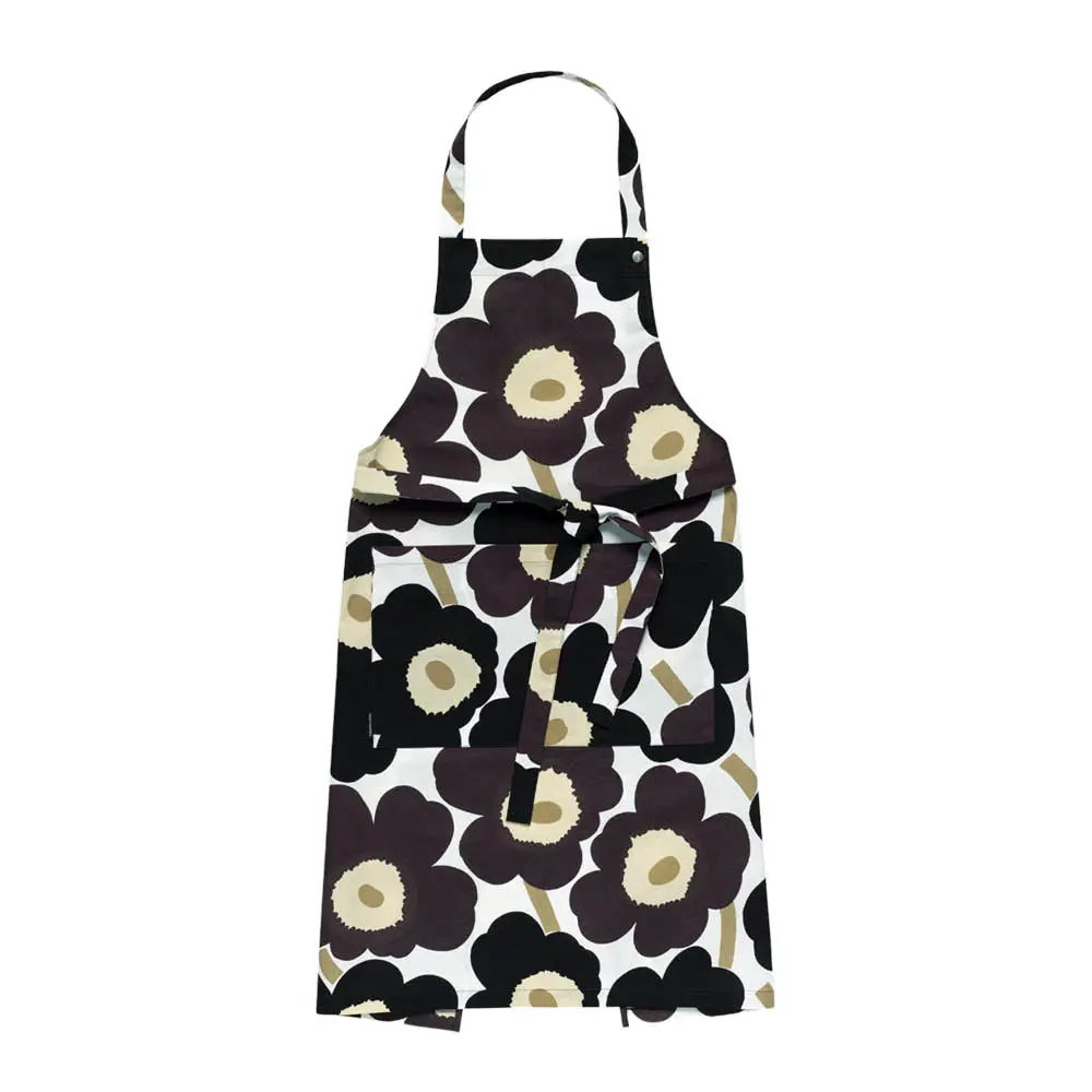 Marimekko Pieni Unikko forkle 85 cm hvit/grå/beige