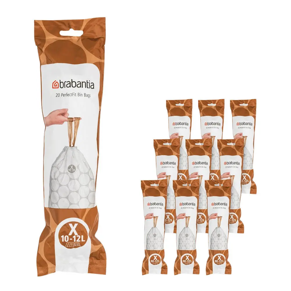 Brabantia PerfectFit avfallsposer 10–12L 200-pack kode X hvit