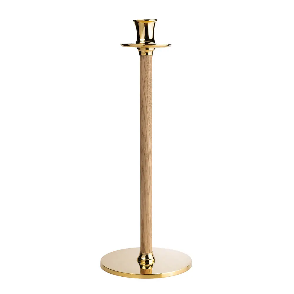 Hilke Alto Basso lysestake L 35 cm messing/eik