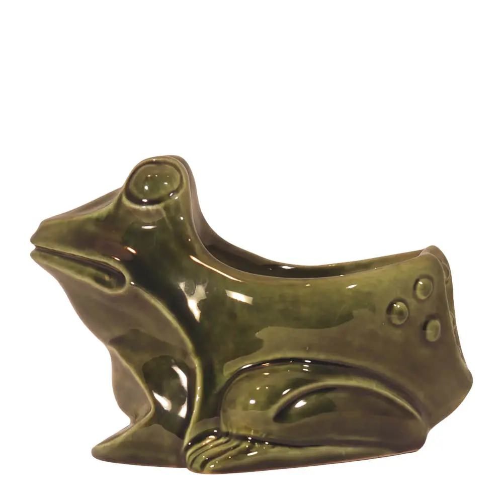 Nittsjö Frosk sitt figur 13 cm grønn