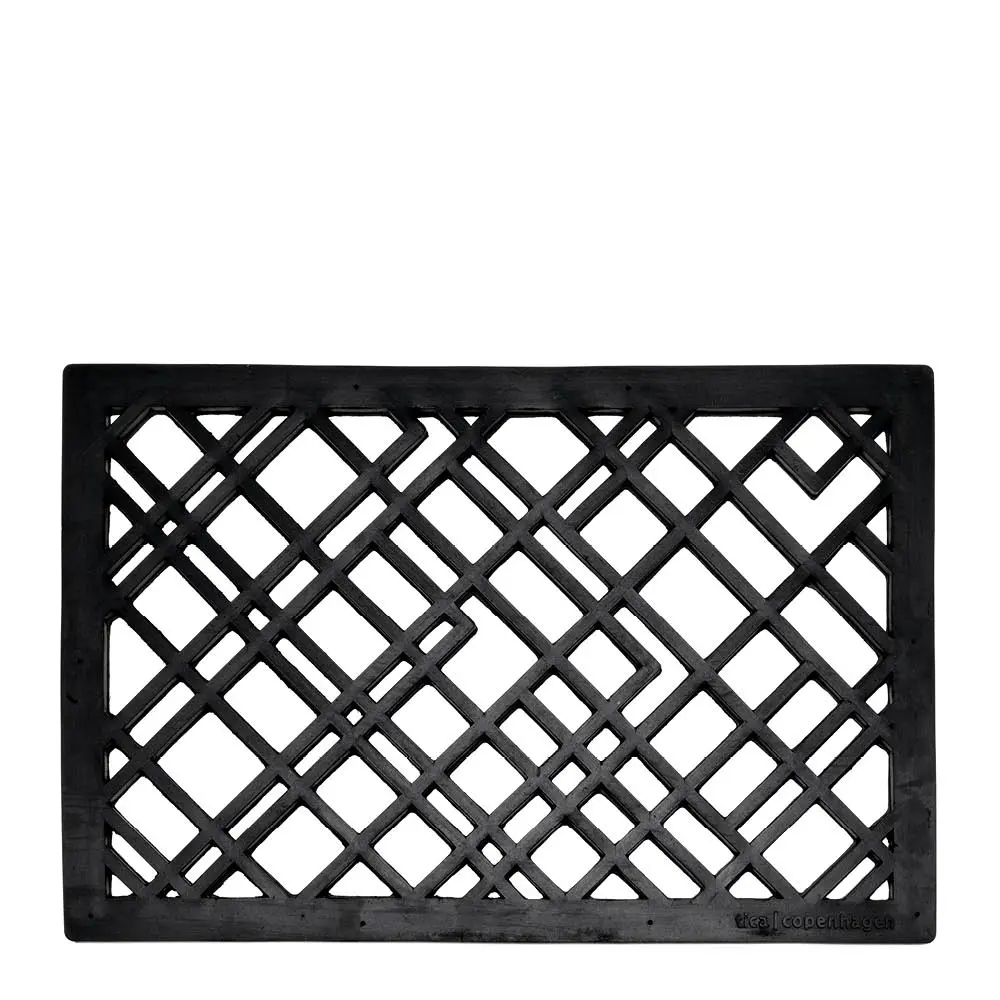 Tica Copenhagen Lines dørmatte gummi 40x60x1 cm svart