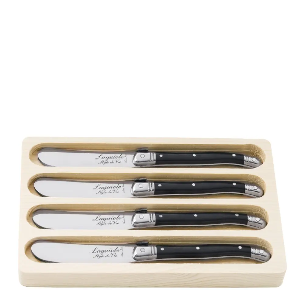 Laguiole Style de Vie Smørkniv 4 stk svart