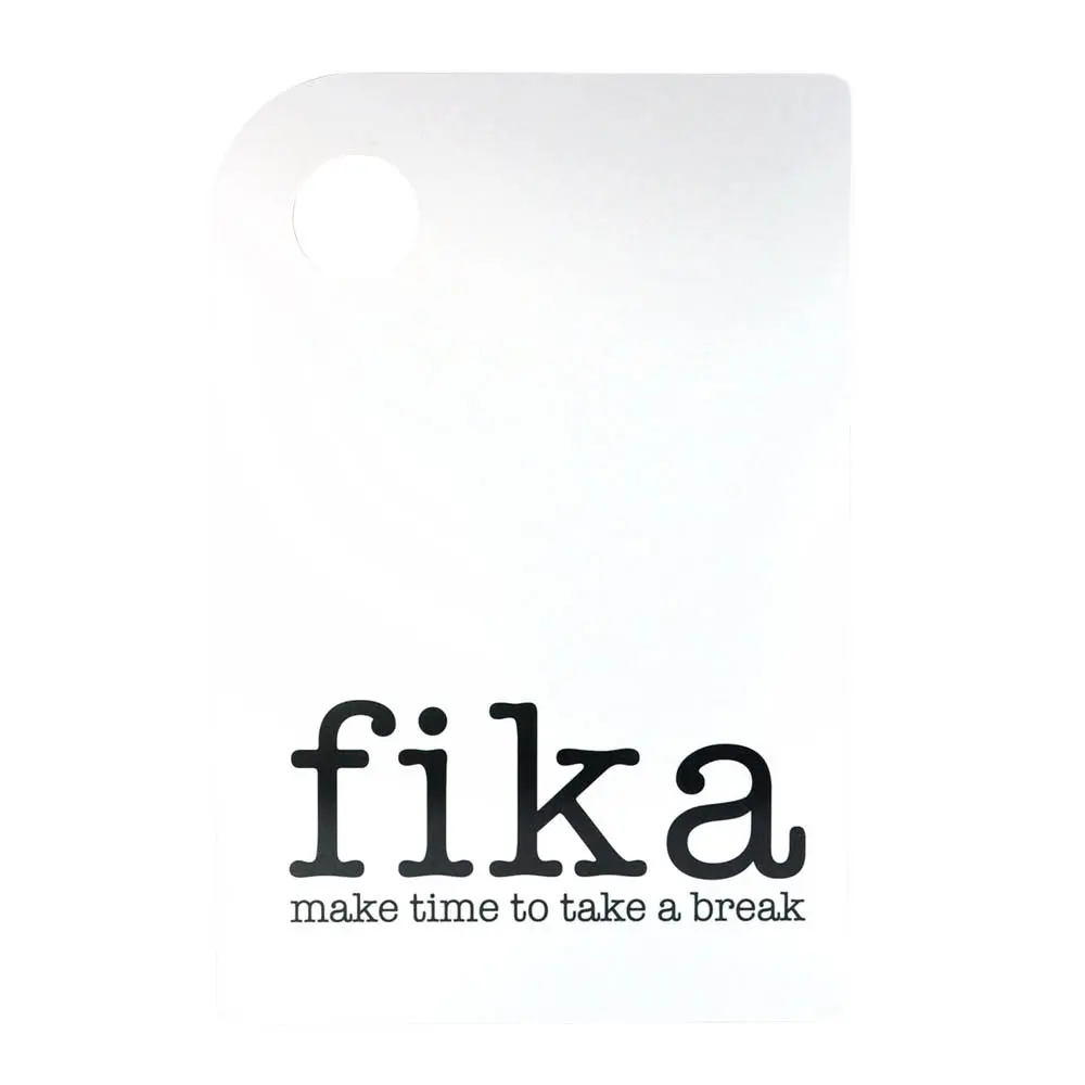 Mellow Design Skjærebrett Make Time Fika 30x20 cm hvit/svart