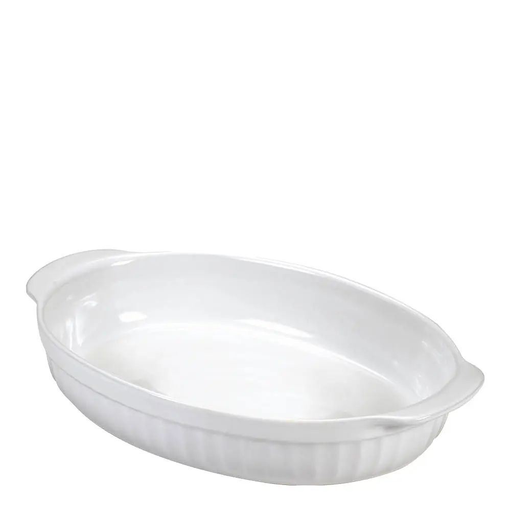 Guardini Ceramica ildfastform oval stor 36x24x6,8 cm hvit