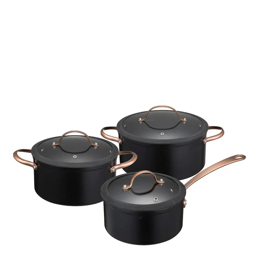 Modern House Black Copper grytesett 3 deler 1,5/3/4,5L keramisk svart/kobber