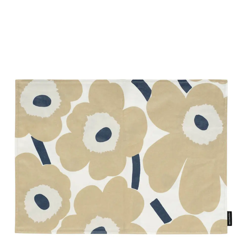 Marimekko Pieni Unikko bordbrikke 31x42 cm hvit/beige/blå