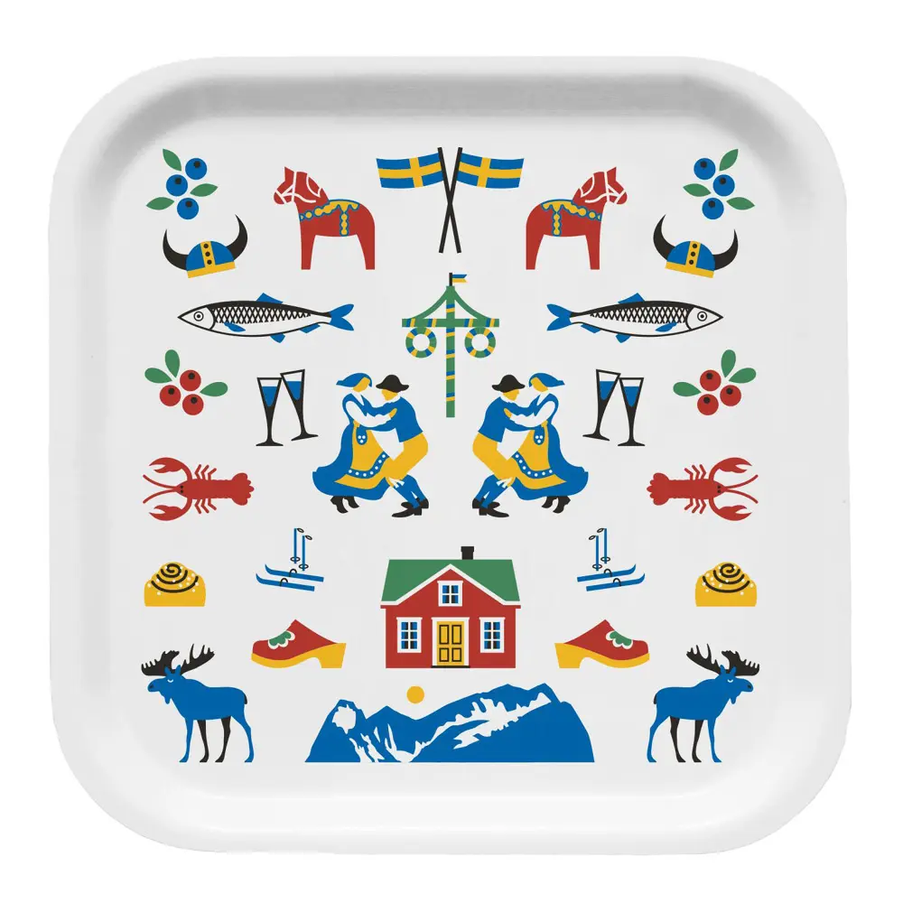 Citronelles Sweden Traditions brett 32x32 cm multi