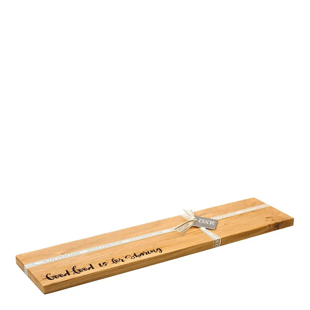 Scottish Made Skjærebrett eik good food is for sharing 60x15 cm