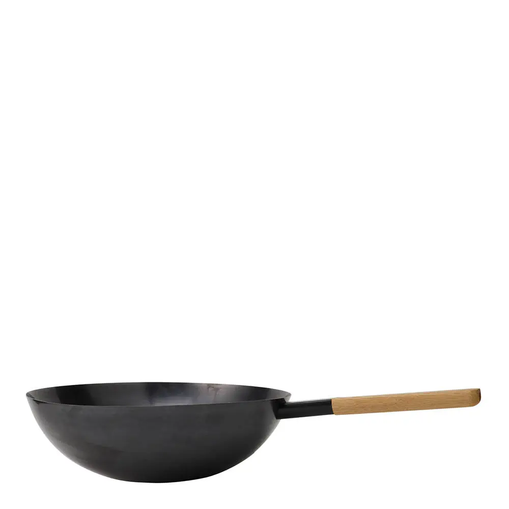 Morsö Vulcano wokpanne 36 cm karbonstål/eik
