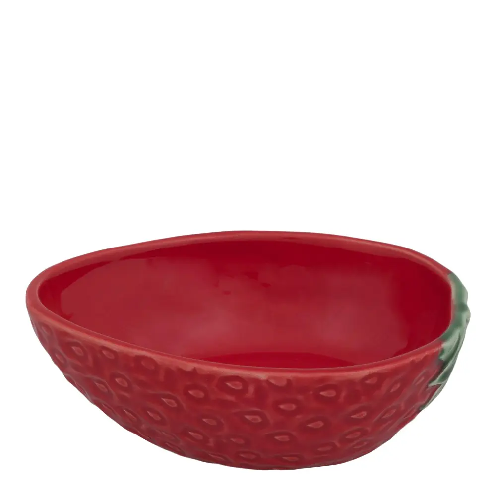 Bordallo Pinheiro Strawberries oval bolle 35 cl rød