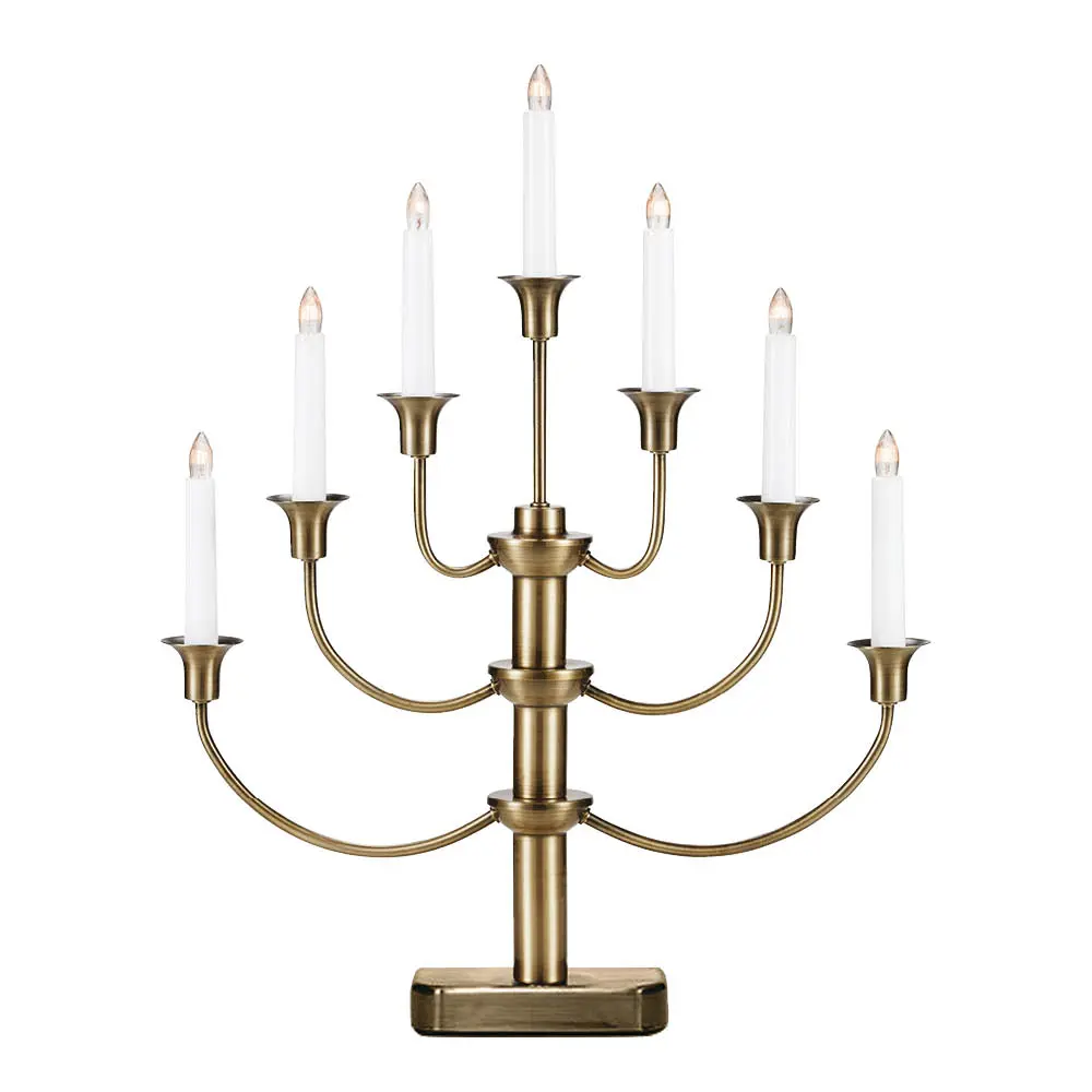 Markslöjd Gylling adventstake 7 lys 53 cm antikk messing