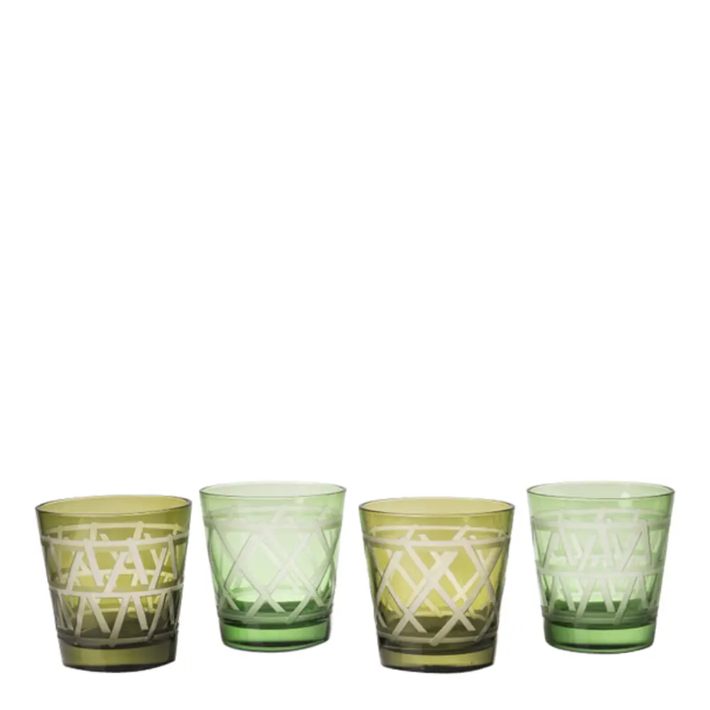 Pols Potten Tie up tumblers 25 cl 4 stk olivengrønn
